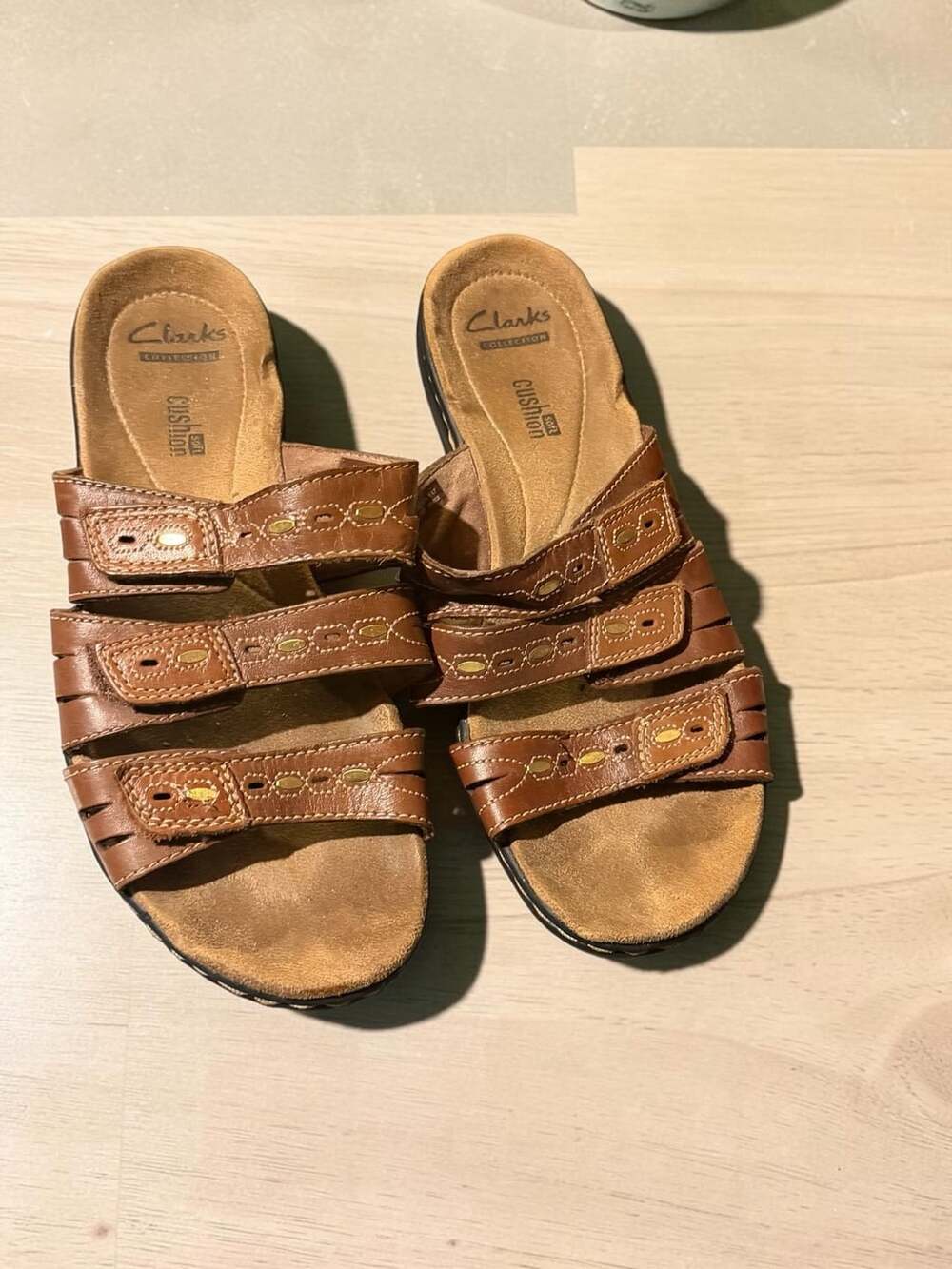 Clarks Leisa Cacti Q Sandal Size 6 Brown Leather